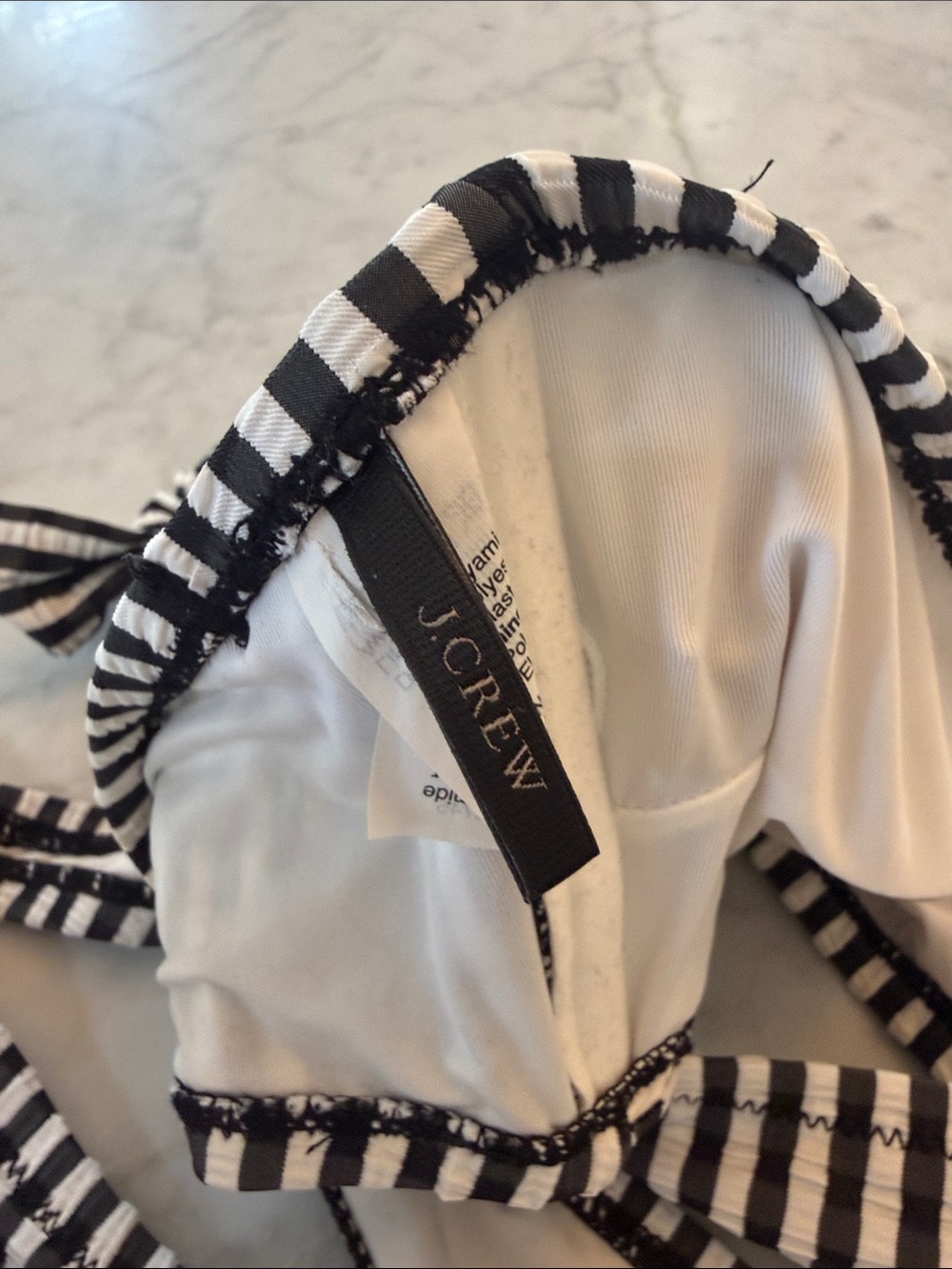 J Crew Black and White Striped Two-Piece Bikini Set - Picture 3 of 4